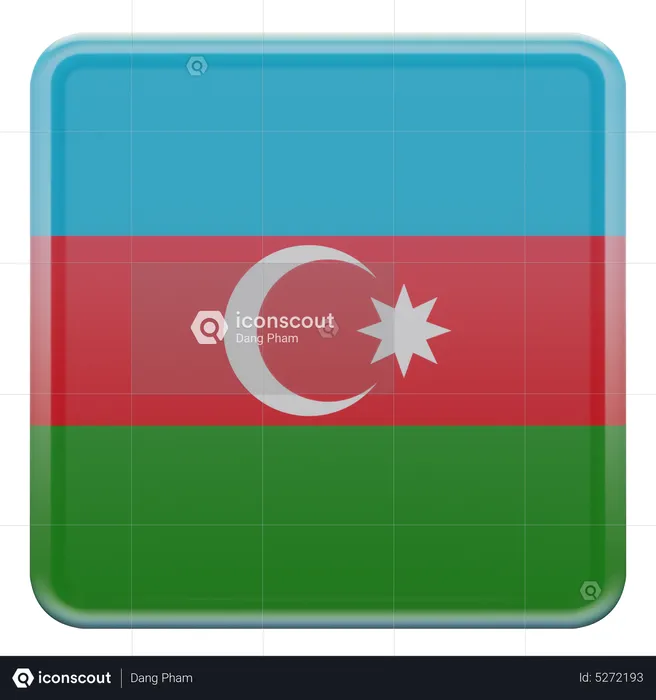 Azerbaijan Square Flag Flag 3D Icon