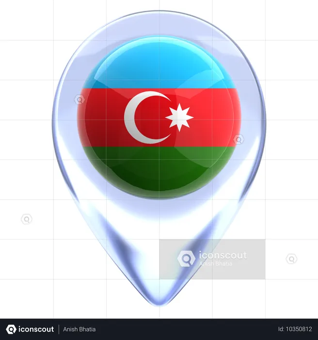 Azerbaijão Flag 3D Icon