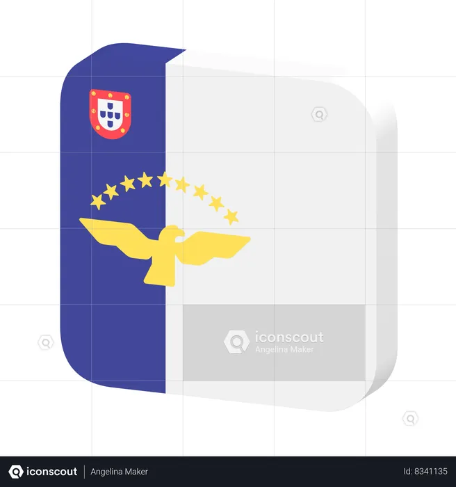 Azore Islands Flag Flag 3D Icon