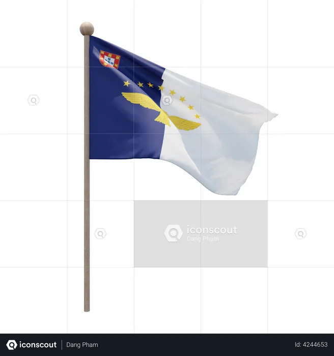 Azores Flagpole Flag 3D Flag