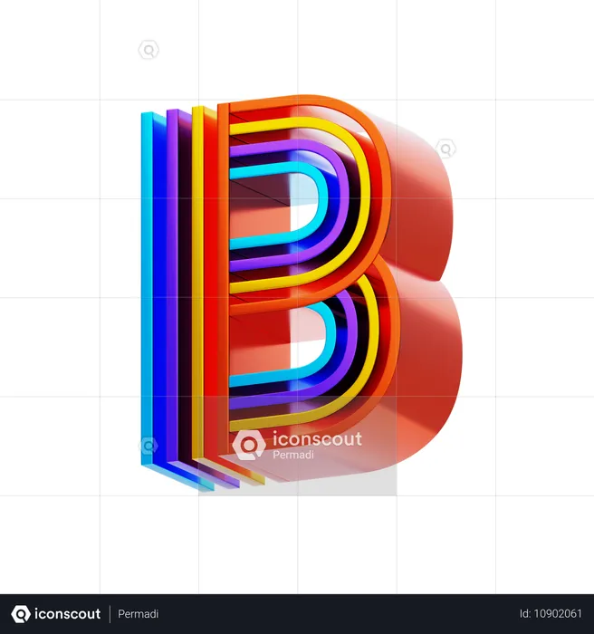 B  3D Icon