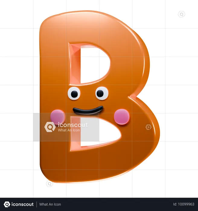 B alfabeto  3D Icon