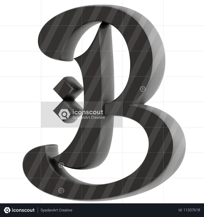 B Alphabet  3D Icon