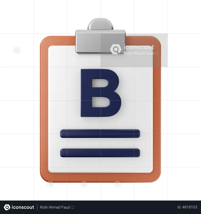 B Grade Report  3D Icon
