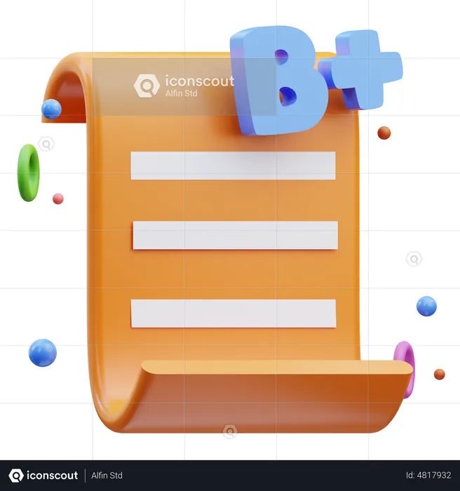 B Plus Grade  3D Icon