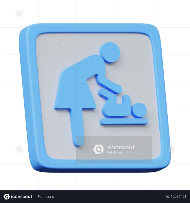 아기 기저귀 교환대  3D Icon