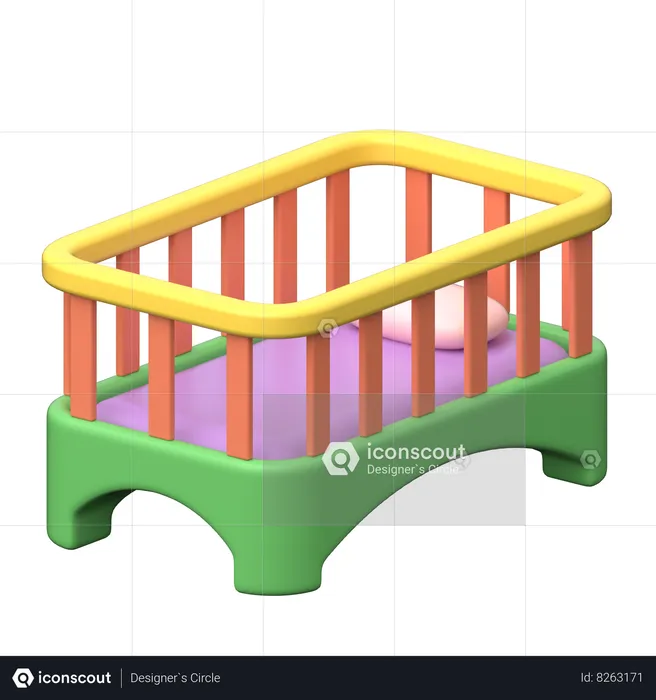 Baby Cot  3D Icon