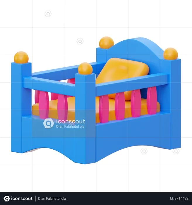Baby Crib  3D Icon