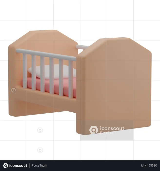 Baby Crib  3D Illustration
