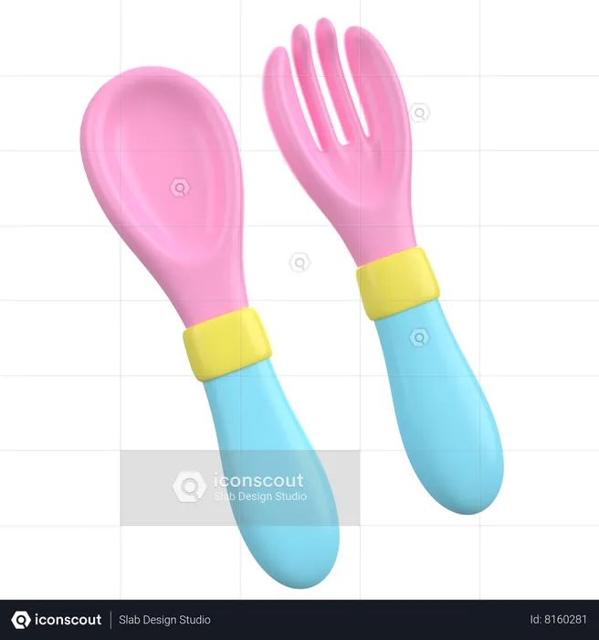 Baby Cutlery  3D Icon