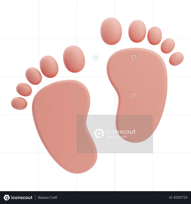 Baby Footprint  3D Icon