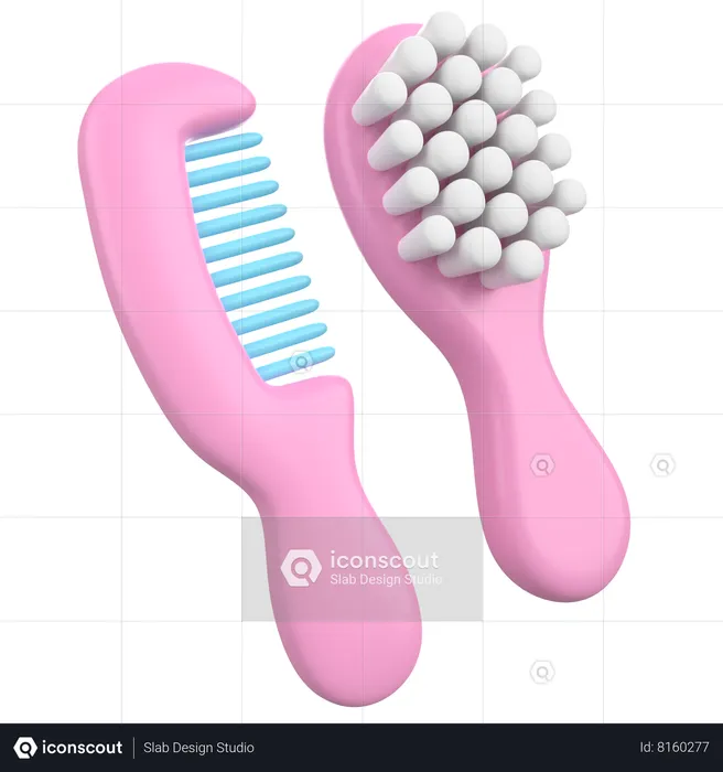 Baby Hair Brush  3D Icon
