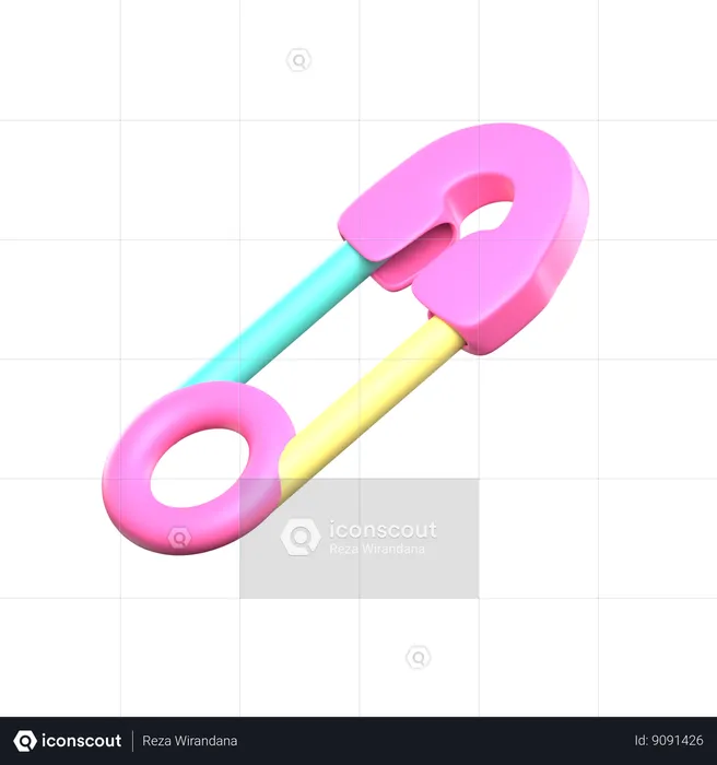 Baby Safety Pin  3D Icon