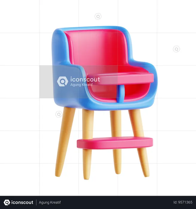 Baby Seat Chair  3D Icon
