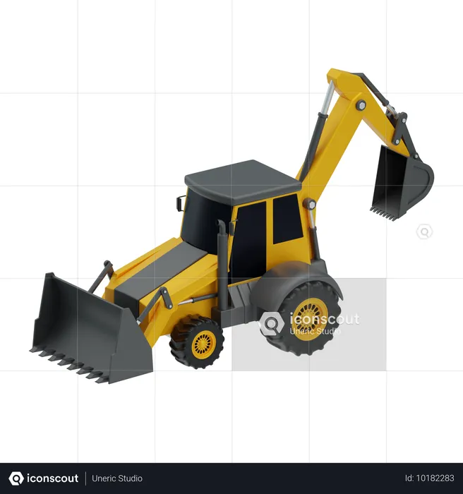 Backhoe Loader  3D Icon