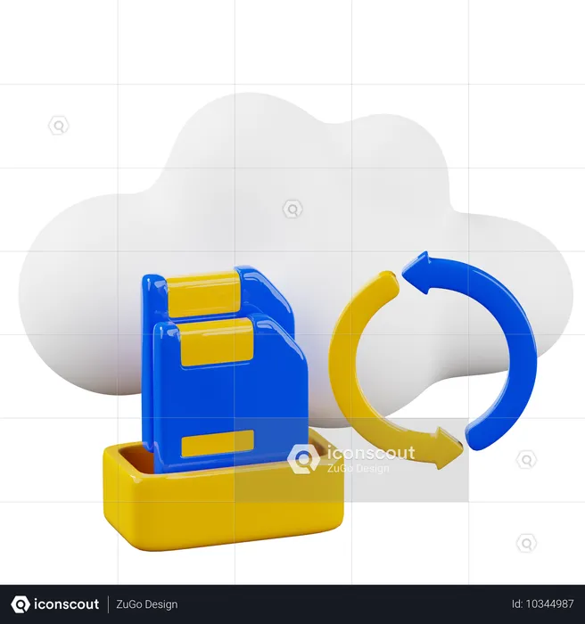 Backup Data Cloud  3D Icon