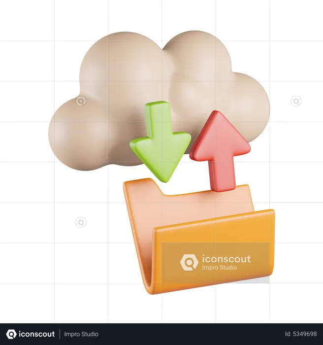 Backup Data to Cloud  3D Icon