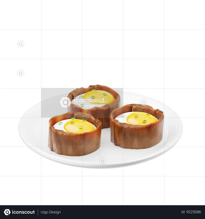 Bacon and Egg Cups  3D Icon