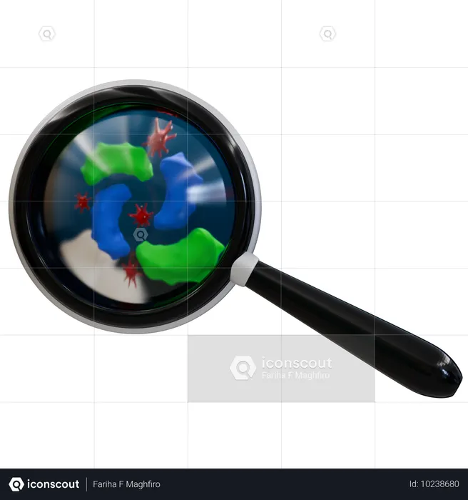 Bacteria Discovery Through Magnification  3D Icon