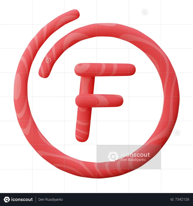 Bad Exam Result Sign  3D Icon