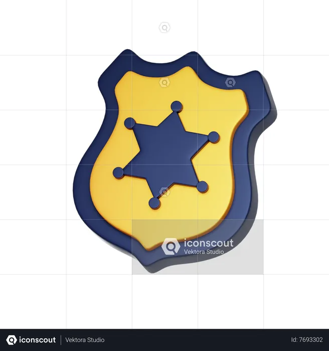 Insigne d'agent de sécurité Logo 3D Icon