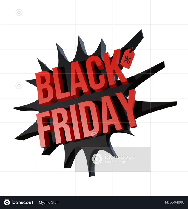 Badge de réduction du Black Friday  3D Icon