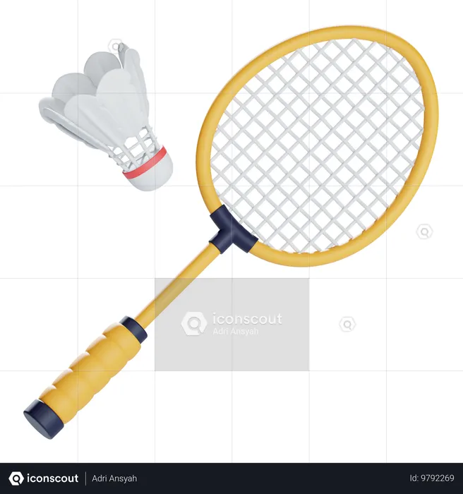 Badminton  3D Icon