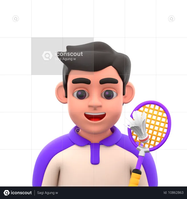 Badminton  3D Icon