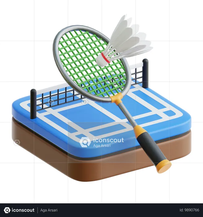 Badminton  3D Icon