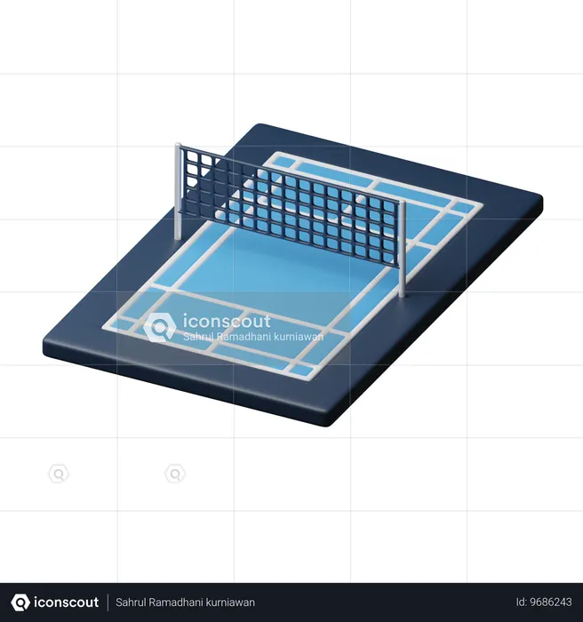 Badminton court  3D Icon