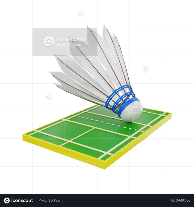 Badminton Field  3D Illustration