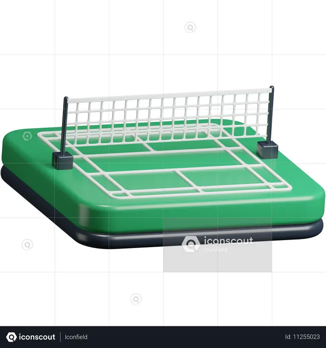 Badminton Field + Net  3D Icon