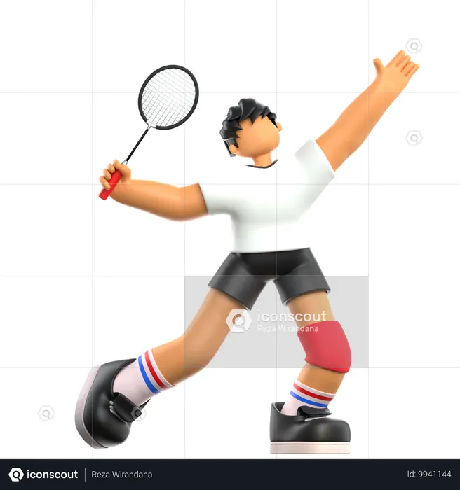 Badminton Player  3D Icon