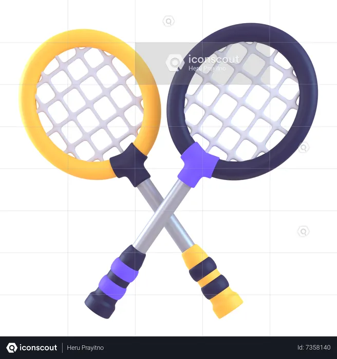 Badminton Racket  3D Icon