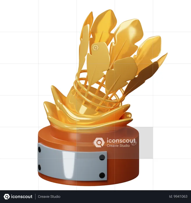 Trophée de badminton  3D Icon