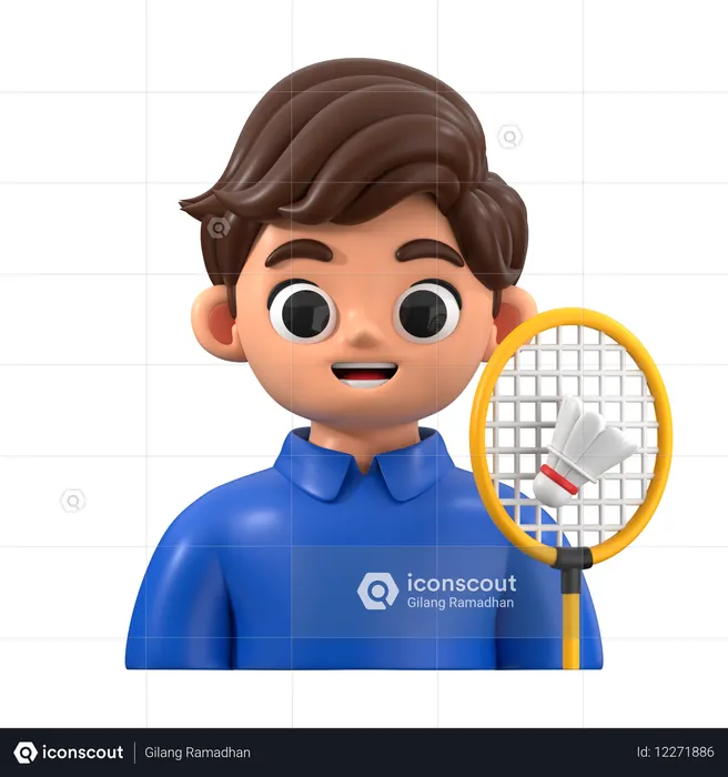 Federballspieler  3D Icon