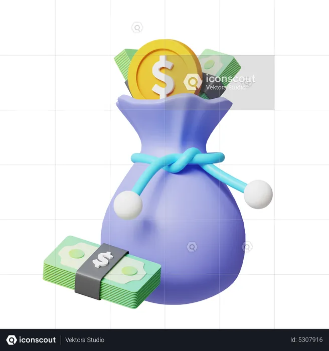Bag Of Money  3D Icon
