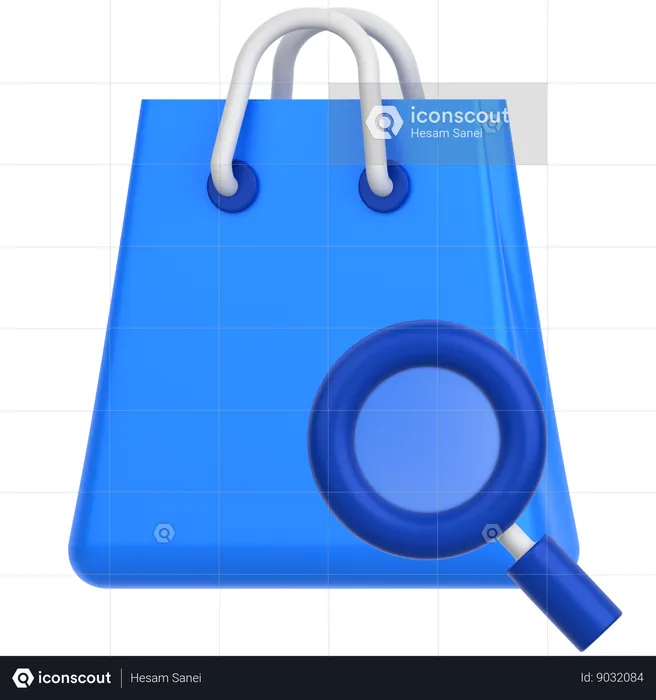 Bag With Magnify  3D Icon