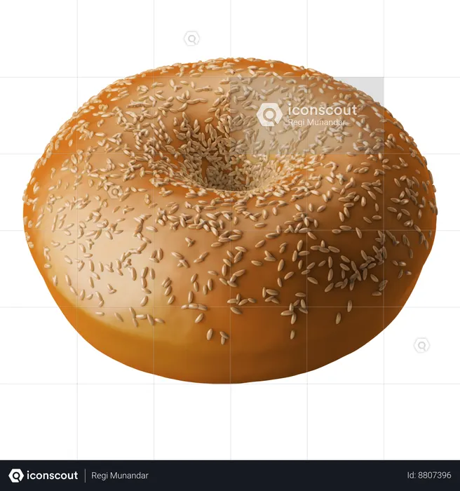 Bagel Bread  3D Icon