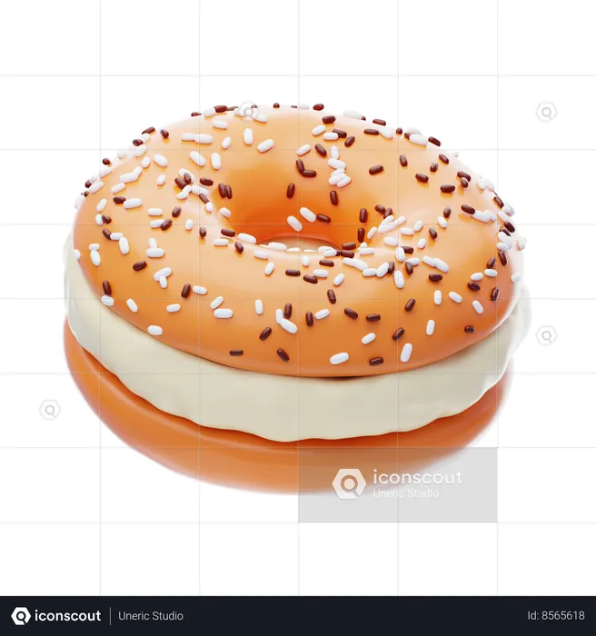 Bagel com cream cheese  3D Icon