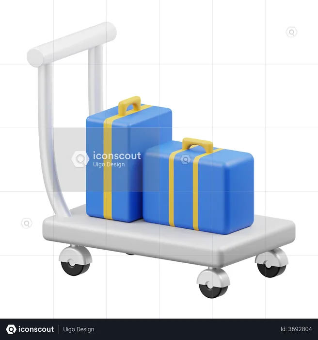 Baggage Trolley  3D Illustration