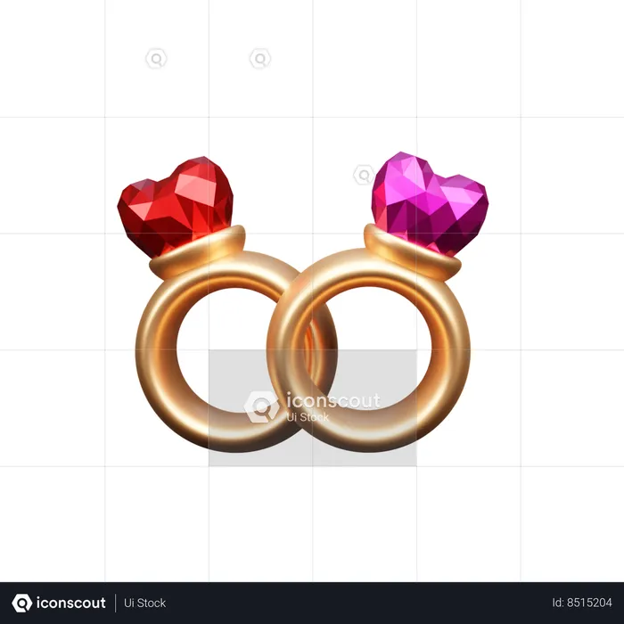 Bague de diamant  3D Icon