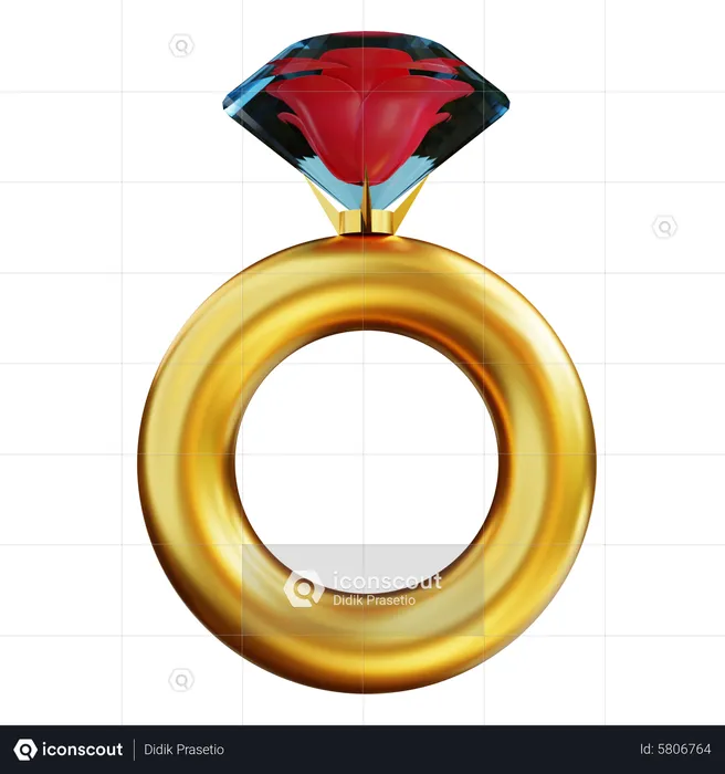 Bague de diamant  3D Icon