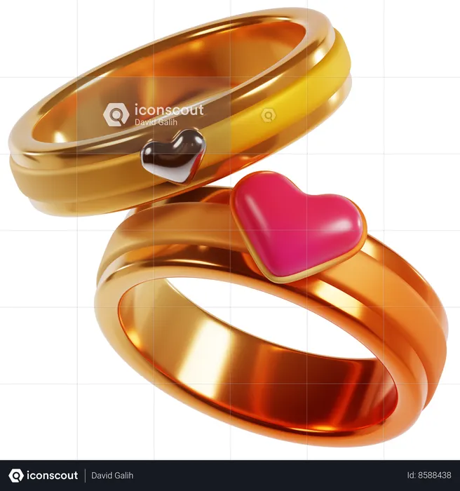 Bagues de couple Bandes d'amour éternel  3D Icon