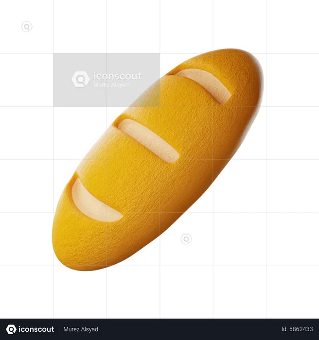 Baguette Bread  3D Icon
