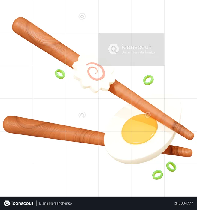 Baguettes avec oeuf en tranches  3D Icon