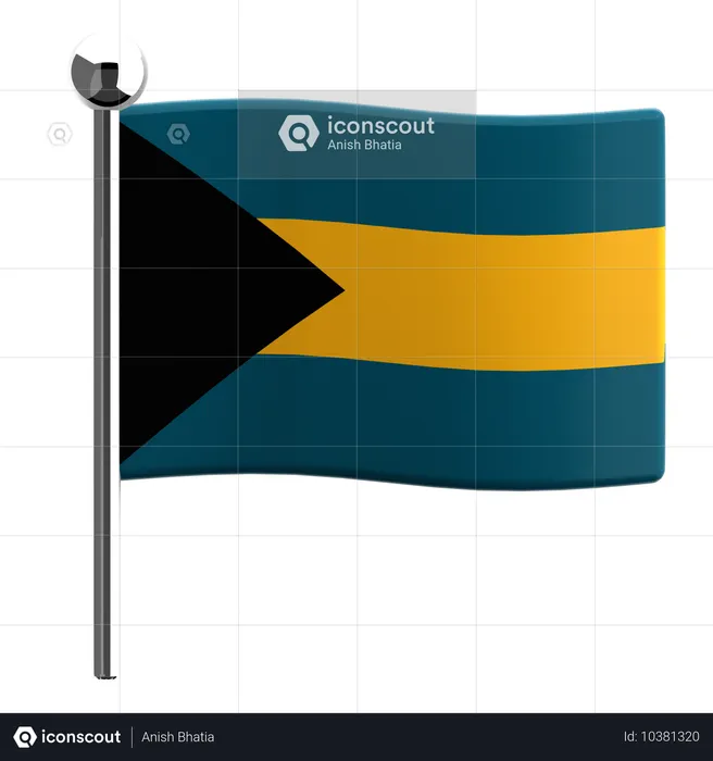 Bahamas Flag 3D Icon