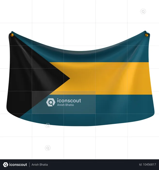 Bahamas Flag 3D Icon