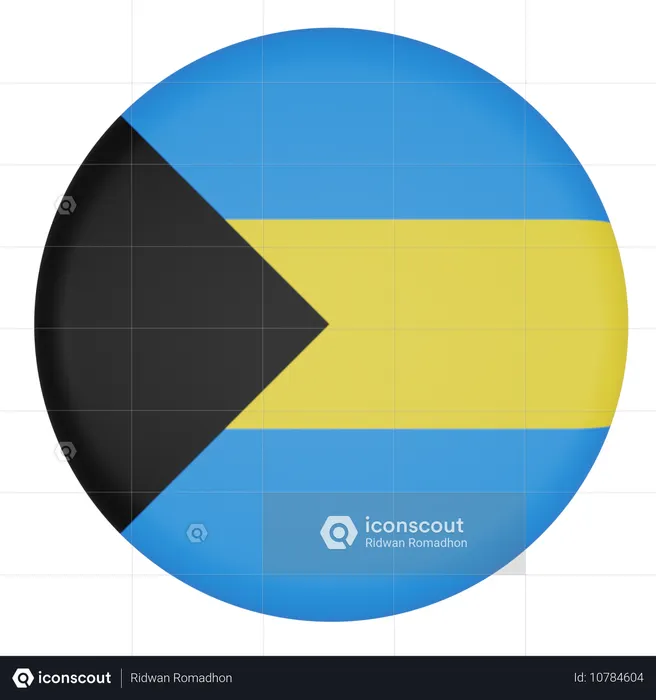 Bahamas Flag 3D Icon