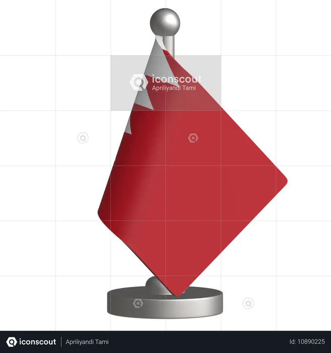 Bahrain Desk Flag  3D Icon